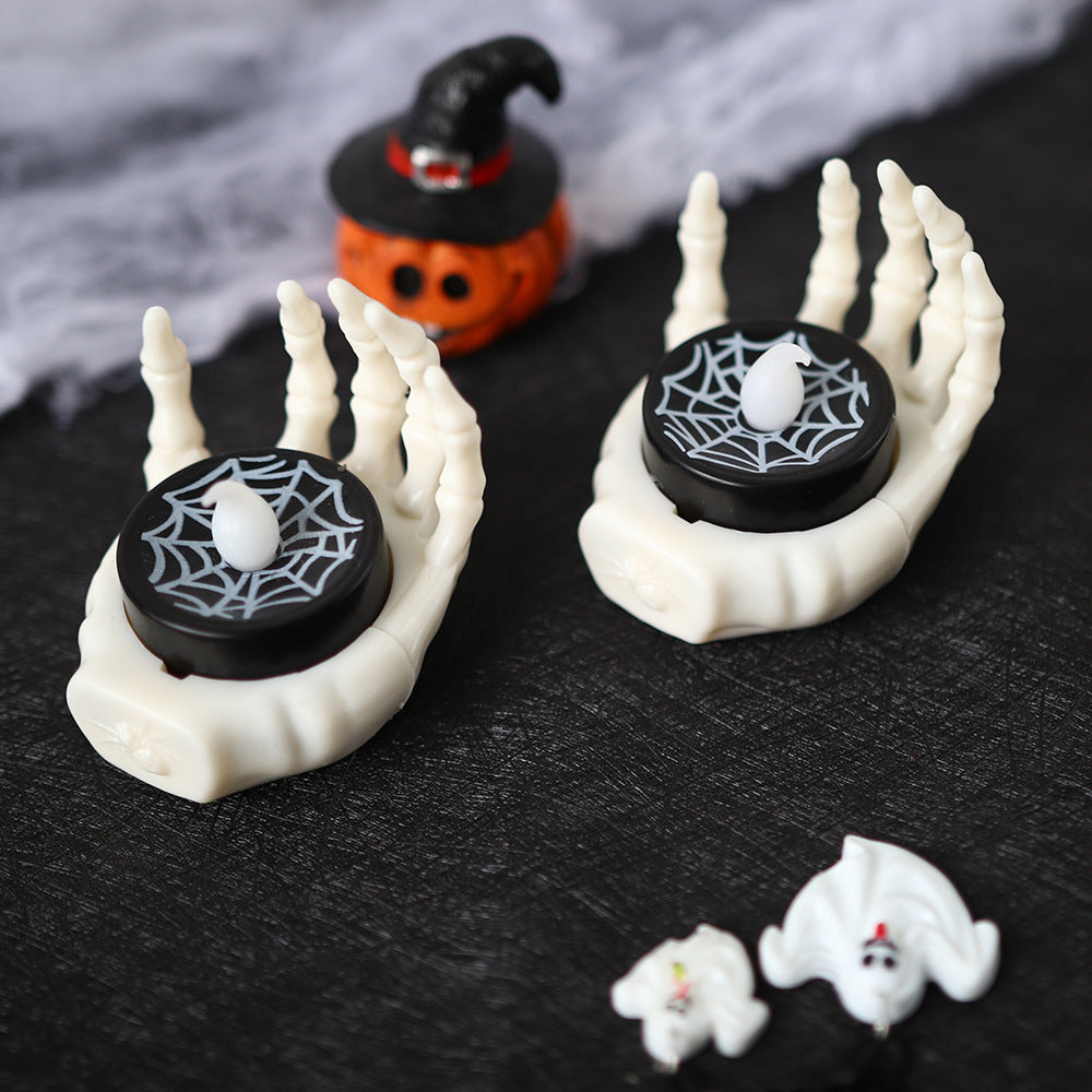 Halloween LED tealight skeleton hand decoration – creepy table decoration for Halloween parties