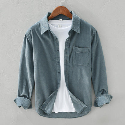 Herren Japanischer Retro Freizeit Hemd – Langarm, Modernes Layering, Vielseitig für Alltag & Ausgehen