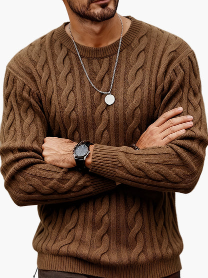 Men's Cable Knit Sweater – Fashionable Casual Look for Autumn and Winter