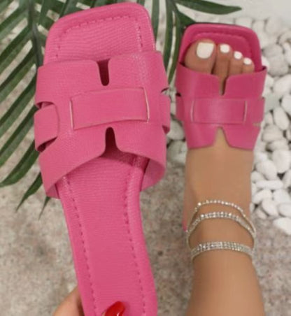 Rebecca – Flache Sommerschuhe mit quadratischer Spitze und Hohlmuster