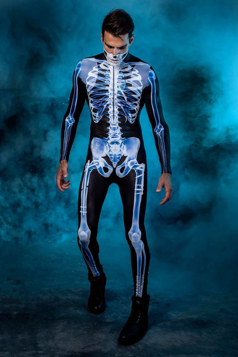 Halloween full-body skeleton costume for women and men – perfect for horror parties & carnival