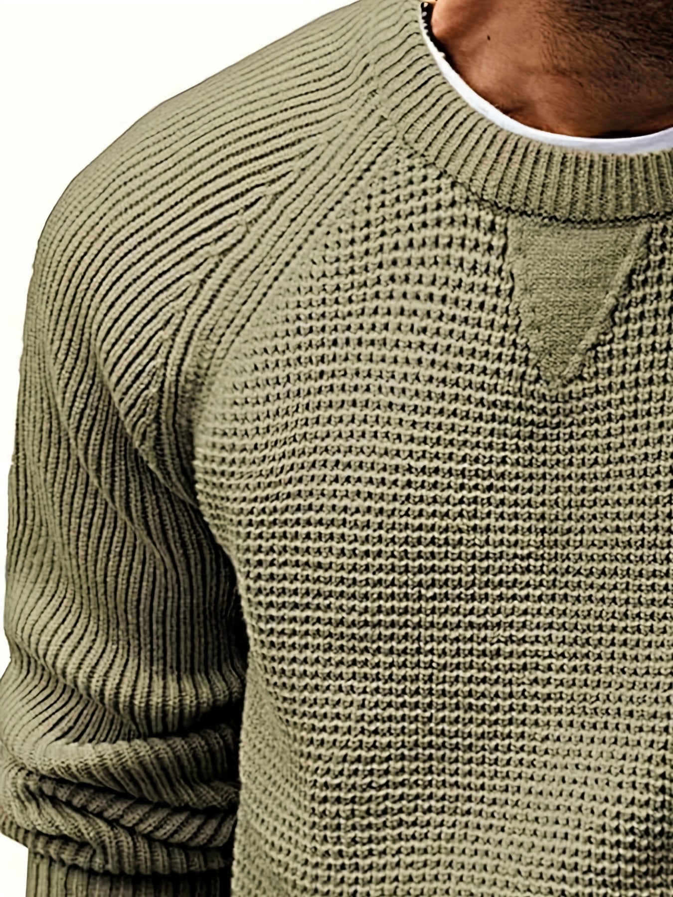Men's knitted sweater vintage style – casual crew neck sweater for everyday and leisure