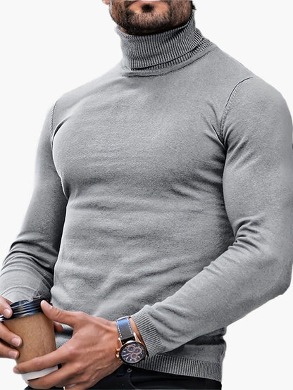 Men's turtleneck sweater – Fashionable, slim-fit knitted sweater for leisure and everyday wear