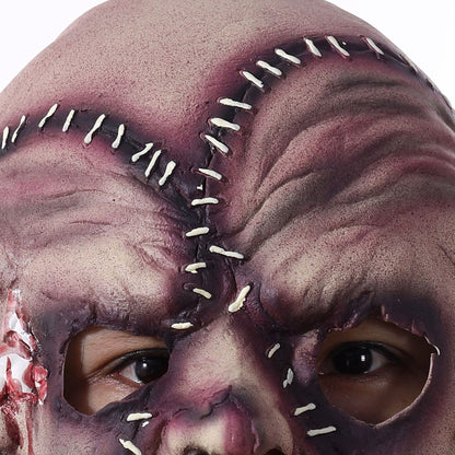 Halloween three-sided face mask for adults – creepy latex horror mask for costume & party