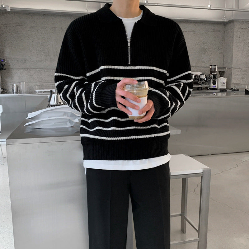 Stanley – Long-sleeved Sweater with Lapel for Men