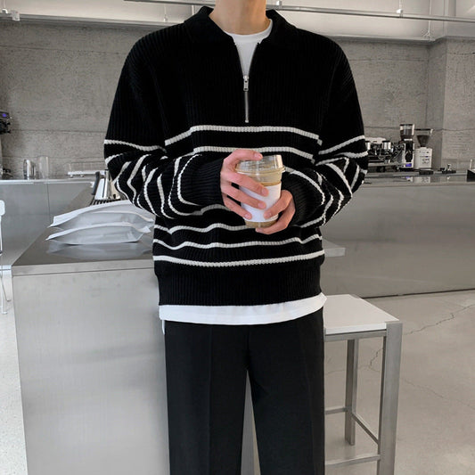 Stanley – Long-sleeved Sweater with Lapel for Men