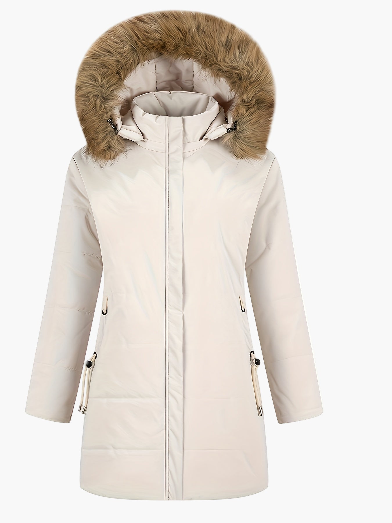 Damen Winterparka mit Kapuze und Kunstfellkragen – Stilvoller, warmer Alltagsmantel