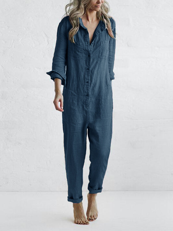 Amanda – Einfarbiger Jumpsuit für Damen