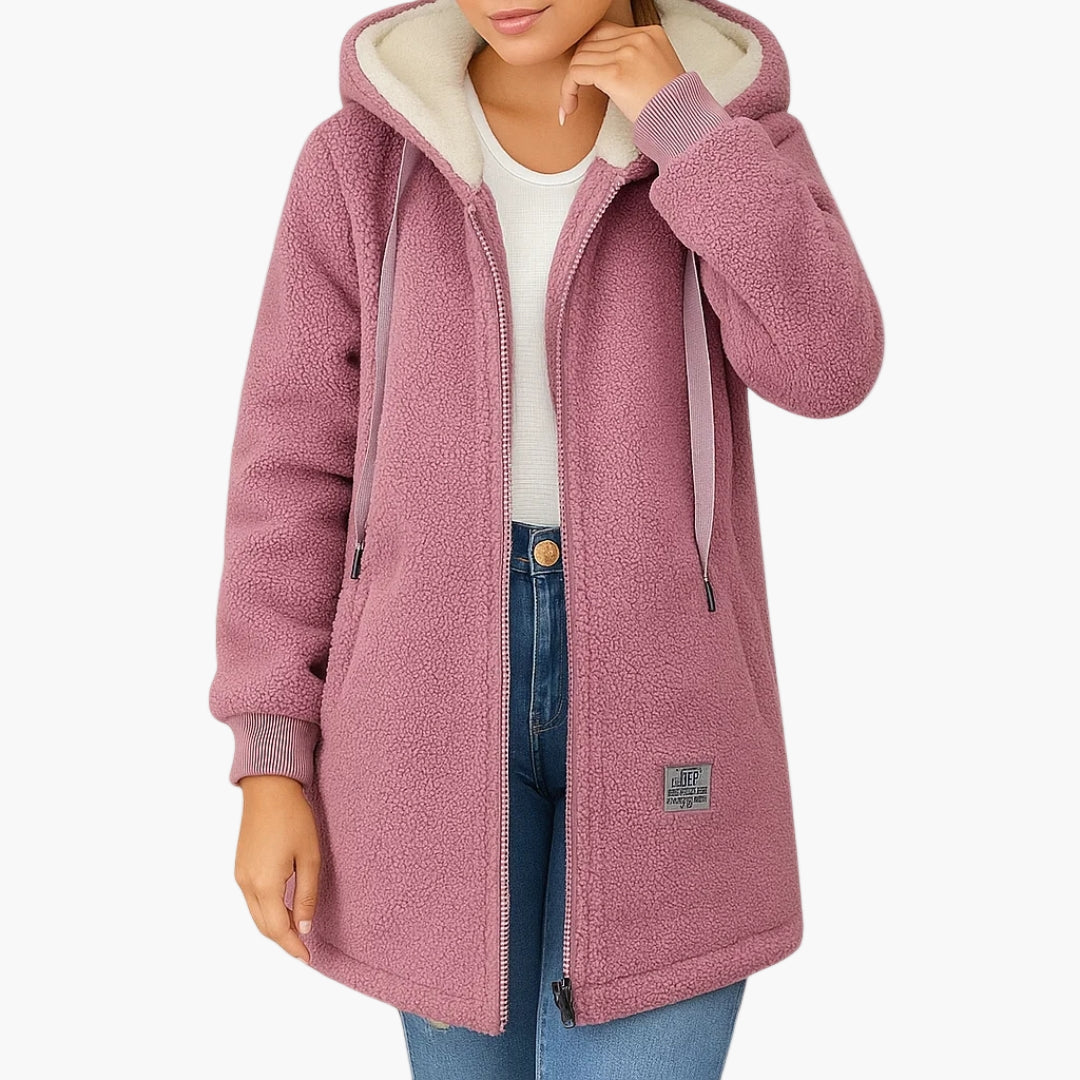 Damen Fleecejacke Kapuzenmantel Freizeit Elegant – Warm & Stilvoll für Herbst und Winter