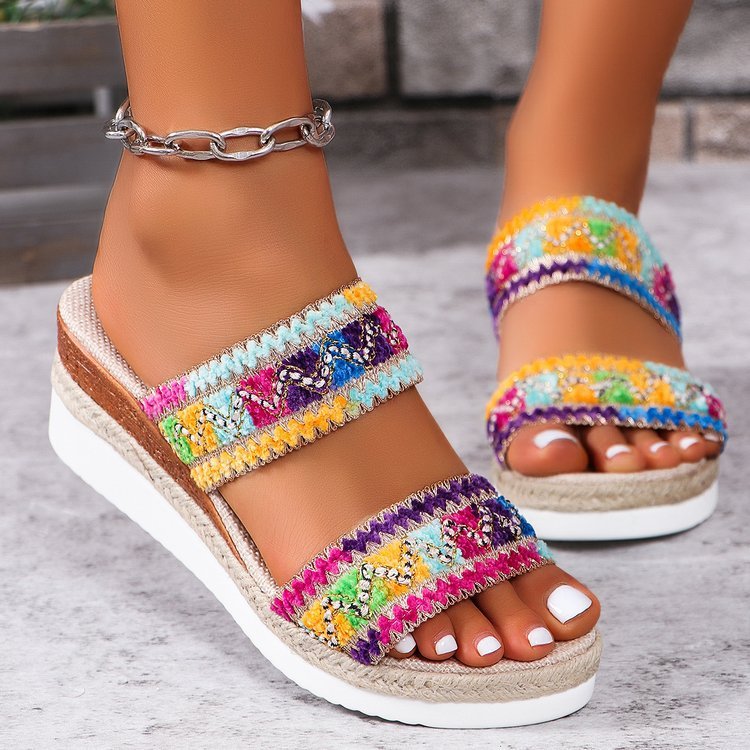 Susan – Ethnische Stil Weichgewebte Sandalen im Sommer mit breiten Riemen