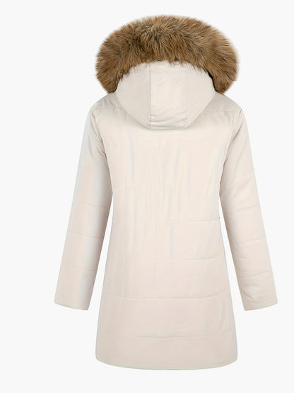 Damen Winterparka mit Kapuze und Kunstfellkragen – Stilvoller, warmer Alltagsmantel