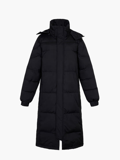Men's Winter Quilted Long Coat Casual with Hood and Pockets – Perfect for Outdoor & Everyday Use