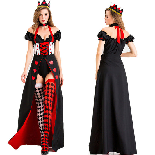 Women's Halloween Costume Queen of Hearts – Roleplay Outfit for Party & Carnival