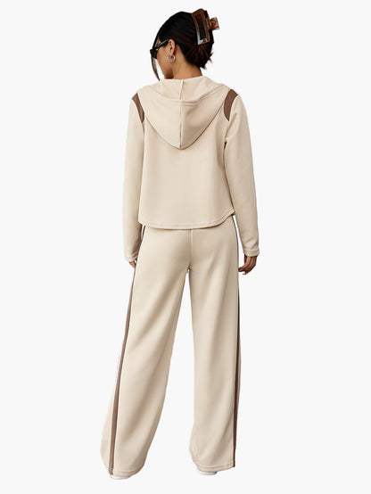 Women's Casual Tracksuit Set with Hoodie – Two-Piece, Casual, Ideal for Everyday and Sports