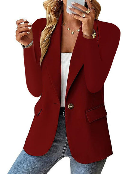 Zoe – Solide Farbige Langärmelige Strickjacke für Frauen