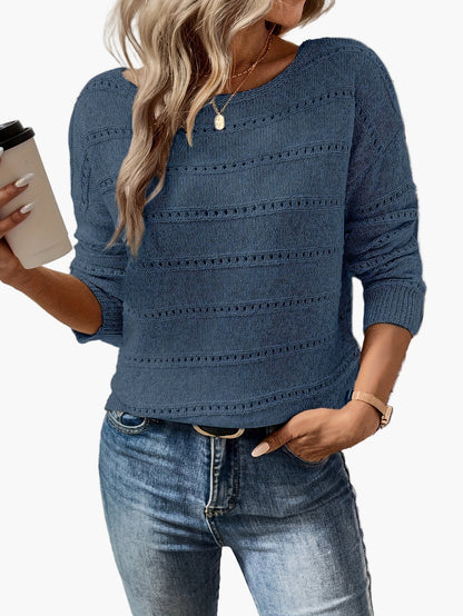 Damen Strickpullover Elegant Lockerer Stil für Herbst und Winter