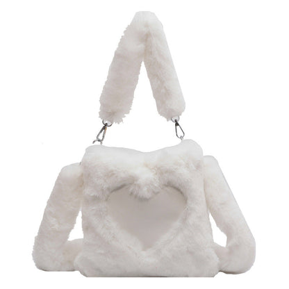 Tanya – Winter Plüsch Schultertasche für Damen