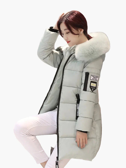 Women's winter quilted coat with hood, fashionable and warm – ideal for cold days