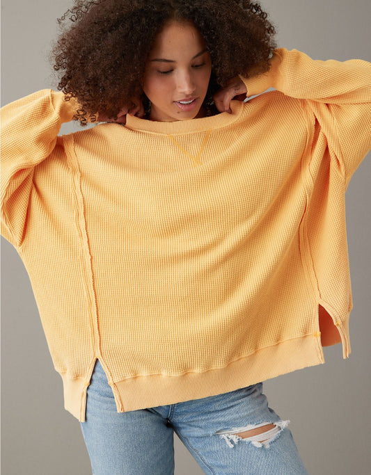 Michelle – Oversize Waffel-Sweatshirt für Damen