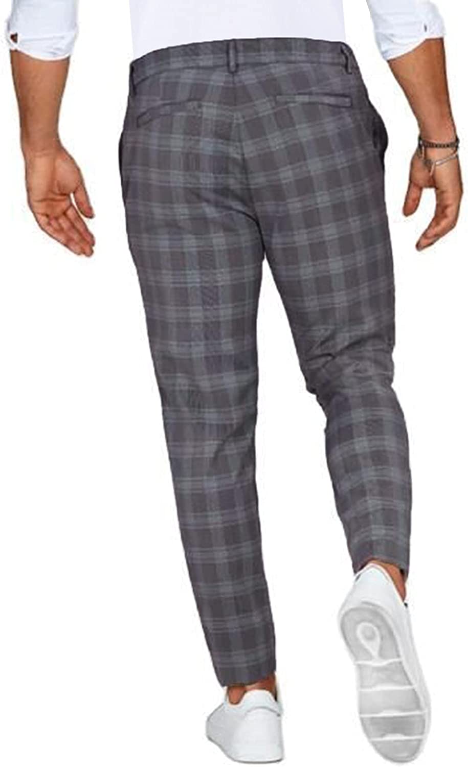 Men's Chino Pants – Checked Slim Fit Design for Stylish Casual and Business Looks