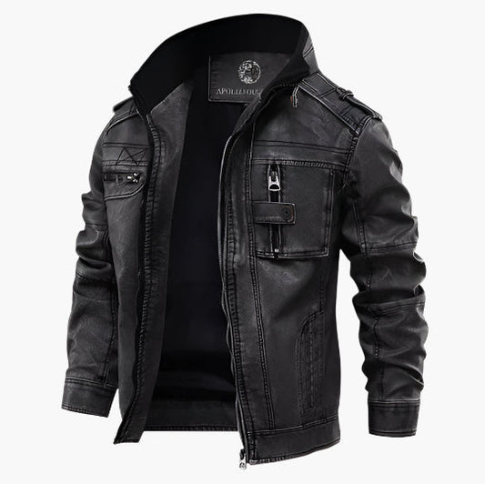 Men's Biker Jacket Vintage Style – Fashionable Transitional Jacket for Leisure & Motorcycle