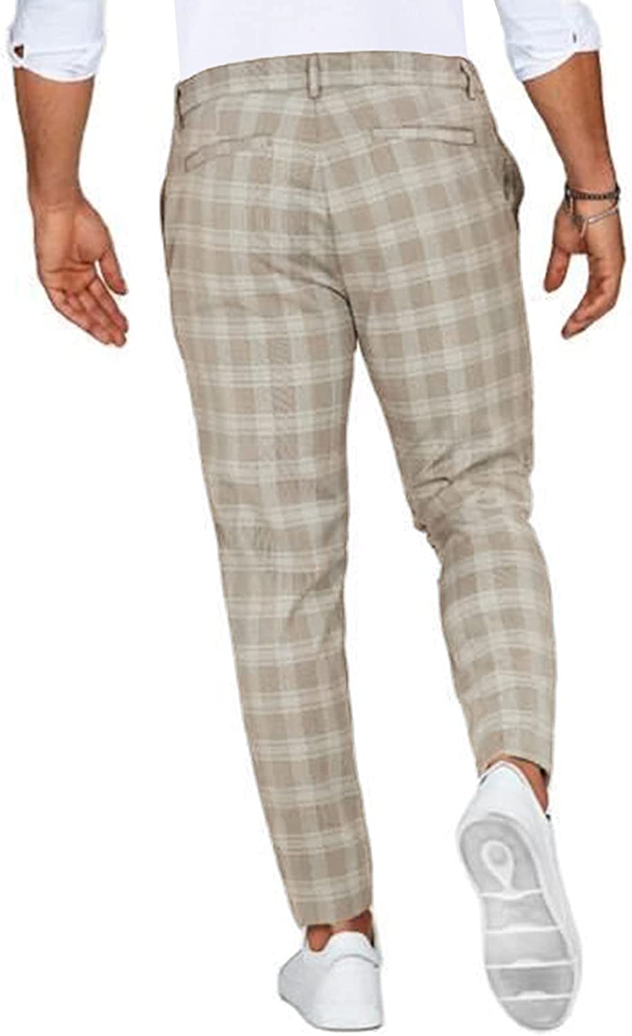 Men's Chino Pants – Checked Slim Fit Design for Stylish Casual and Business Looks