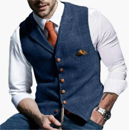 Herren Vintage Weste – Klassischer Anzugstil für Business & Freizeit