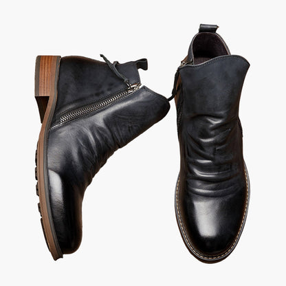 Men's ankle boots – Classic, versatile boots with side zipper for everyday & leisure