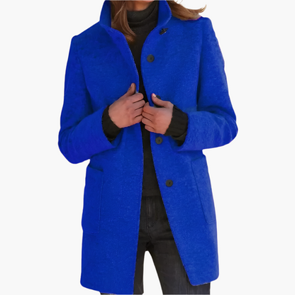 Damen Eleganter Mantel mit Stehkragen – Stilvoller Übergangsmantel für Alltag und besondere Anlässe