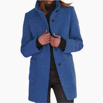 Damen Eleganter Mantel mit Stehkragen – Stilvoller Übergangsmantel für Alltag und besondere Anlässe