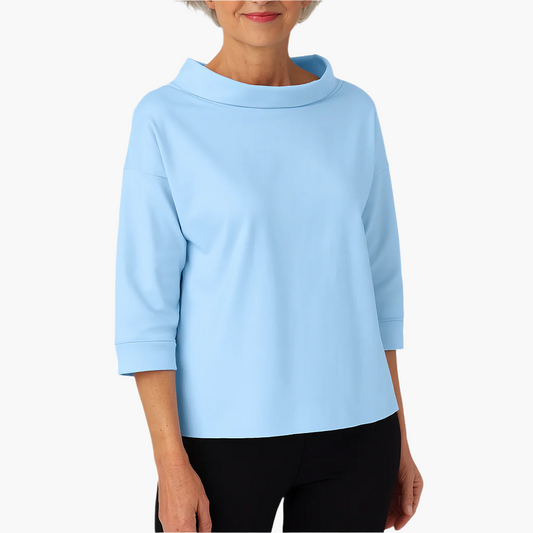 Damen Elegantes Oberteil mit Stehkragen – Stilvolles Basic für Alltag und besondere Anlässe