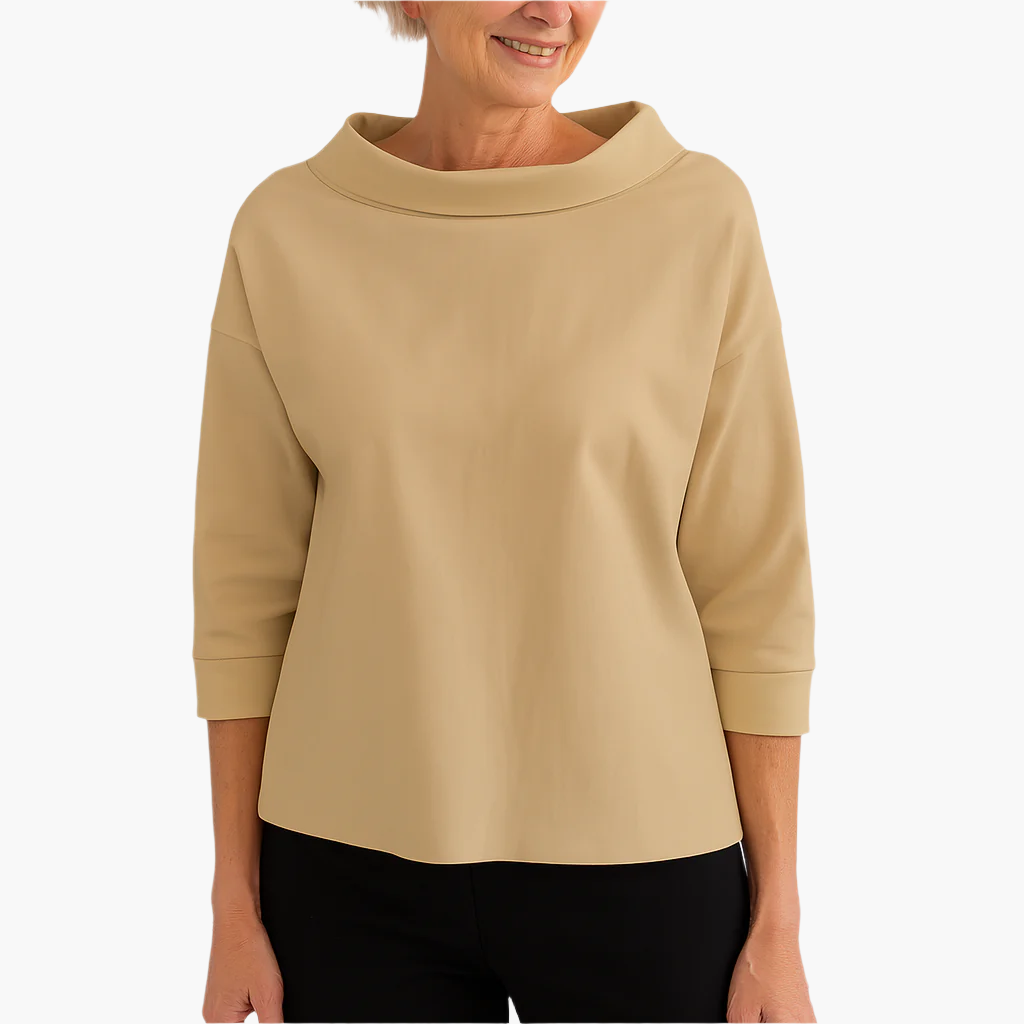 Damen Elegantes Oberteil mit Stehkragen – Stilvolles Basic für Alltag und besondere Anlässe