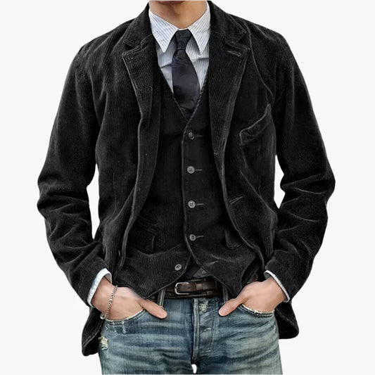 Men's Corduroy Blazer Vintage Style – Casual & Business Jacket for Autumn and Winter