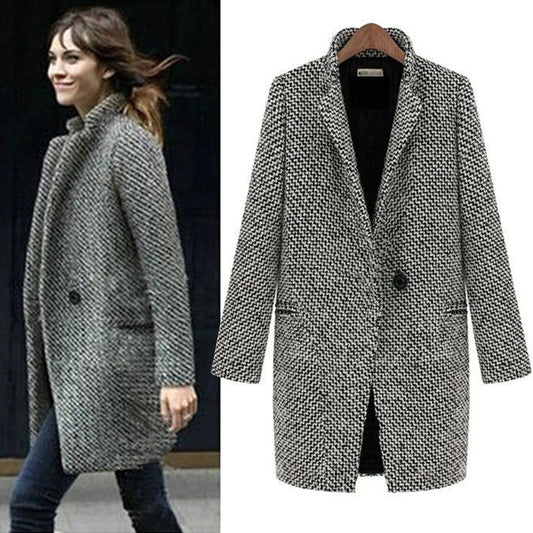 Women's wool coat in blazer style – Elegant winter coat for everyday & office
