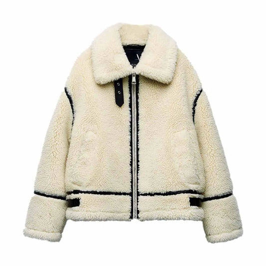 Damen Winterjacke im Biker-Stil – Modische warme Jacke für Freizeit & Alltag