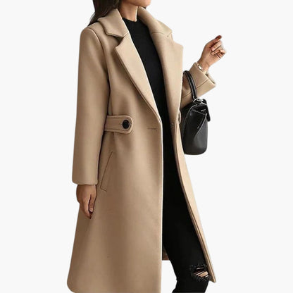 Damen Wintermantel mit Gürtel – Eleganter, figurbetonter Übergangsmantel für Büro und Freizeit