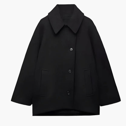 Women's oversized wool coat in boxy fit – stylish city and business look