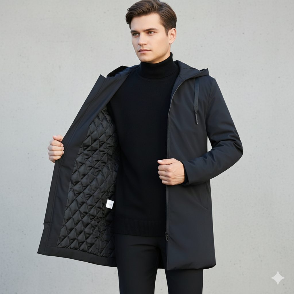 Herren Winterjacke – Moderne Outdoor Übergangsjacke mit Kapuze, Wind- und Wasserdicht, Perfekt für Herbst und Winter