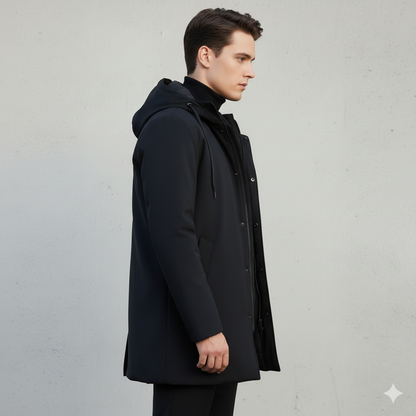 Herren Winterjacke – Moderne Outdoor Übergangsjacke mit Kapuze, Wind- und Wasserdicht, Perfekt für Herbst und Winter
