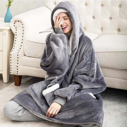 Damen Kuschelige Übergröße Hoodie-Decke – Perfekt zum Entspannen & Loungen