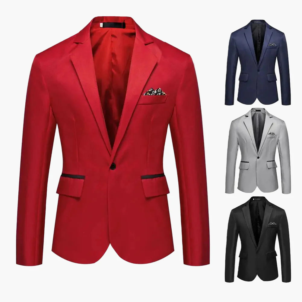 Men's blazer slim fit single-breasted blazer for business & festive occasions