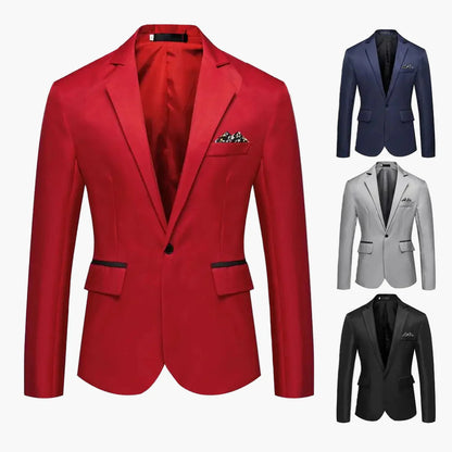 Men's blazer slim fit single-breasted blazer for business & festive occasions