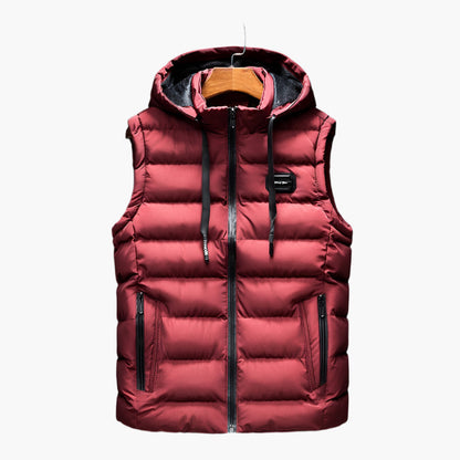 Men's quilted vest with hood – outdoor & casual warming vest, modern design, versatile