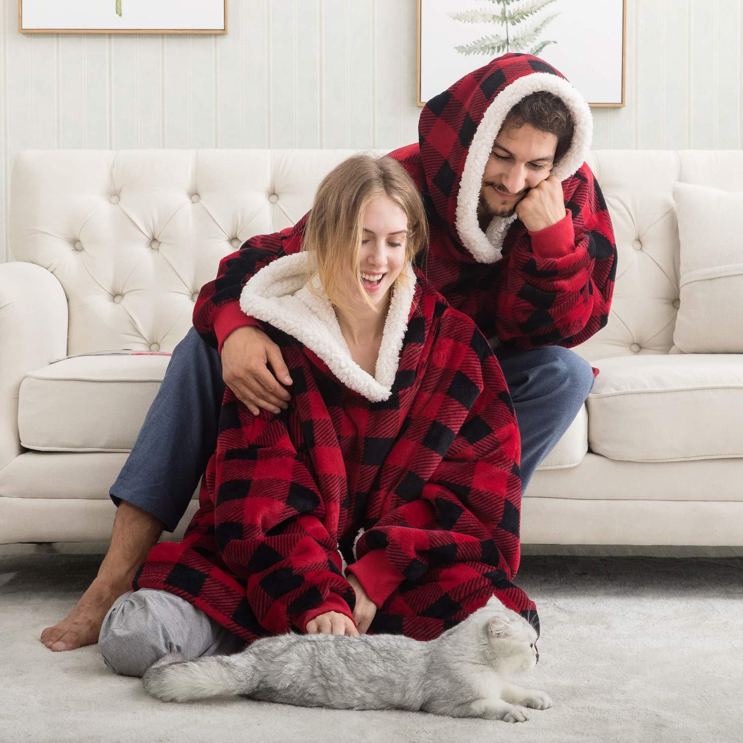 Damen Kuschelige Übergröße Hoodie-Decke – Perfekt zum Entspannen & Loungen