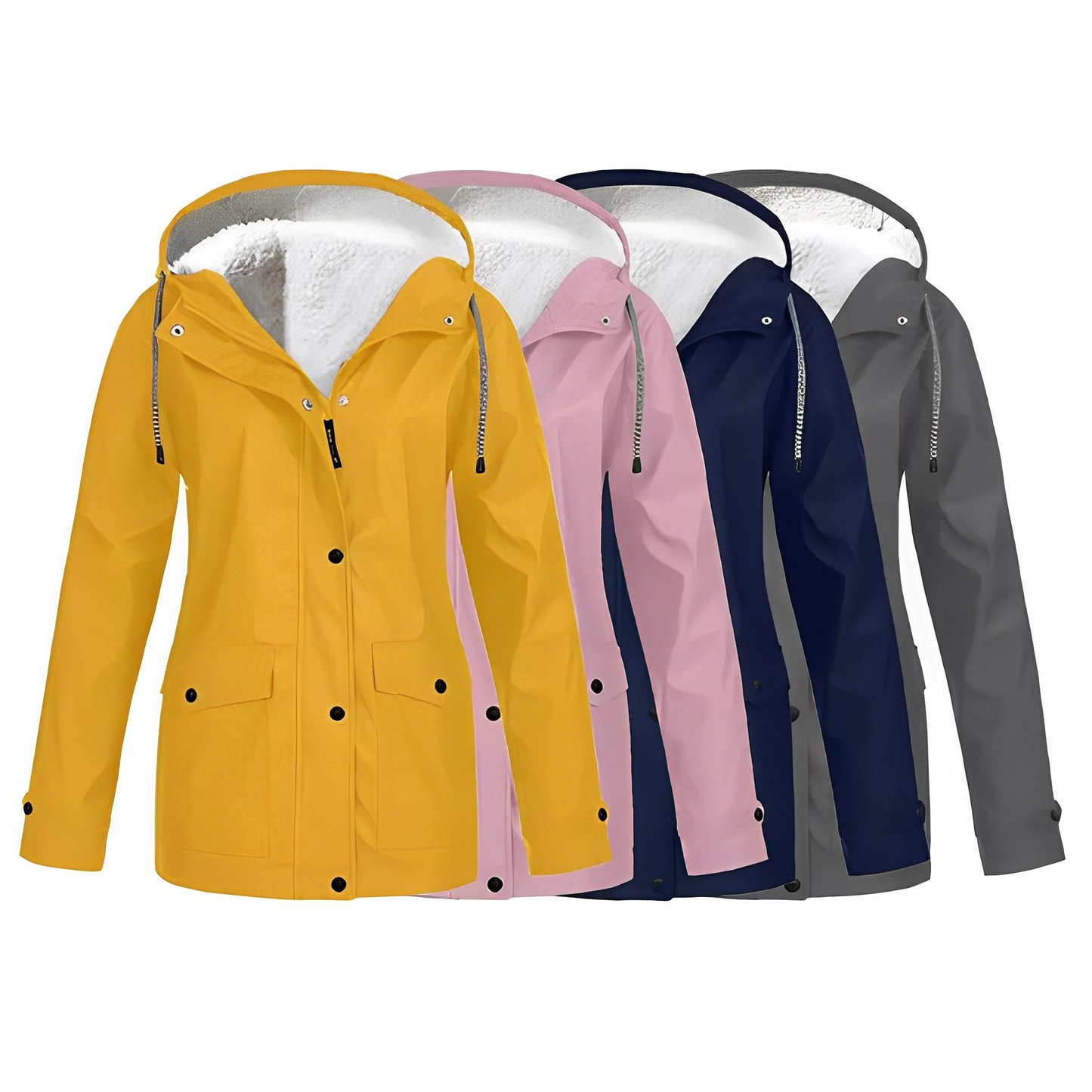 Women's Winter Rain Jacket with Fleece Lining – Waterproof Outdoor Jacket for Cold Days