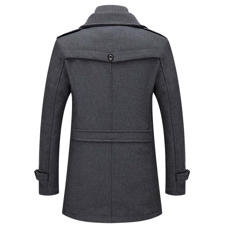 Men's Classic Winter Coat with Stand-up Collar – Elegant Business & Casual Coat