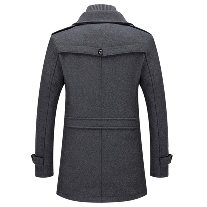 Men's Classic Winter Coat with Stand-up Collar – Elegant Business & Casual Coat