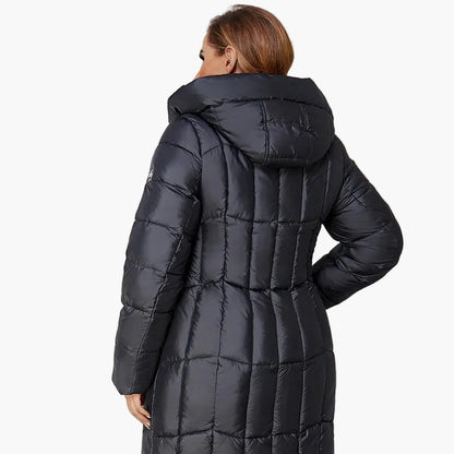 Damen Winter Steppmantel mit Kapuze, modischer langer Mantel für kalte Tage, Plus Size