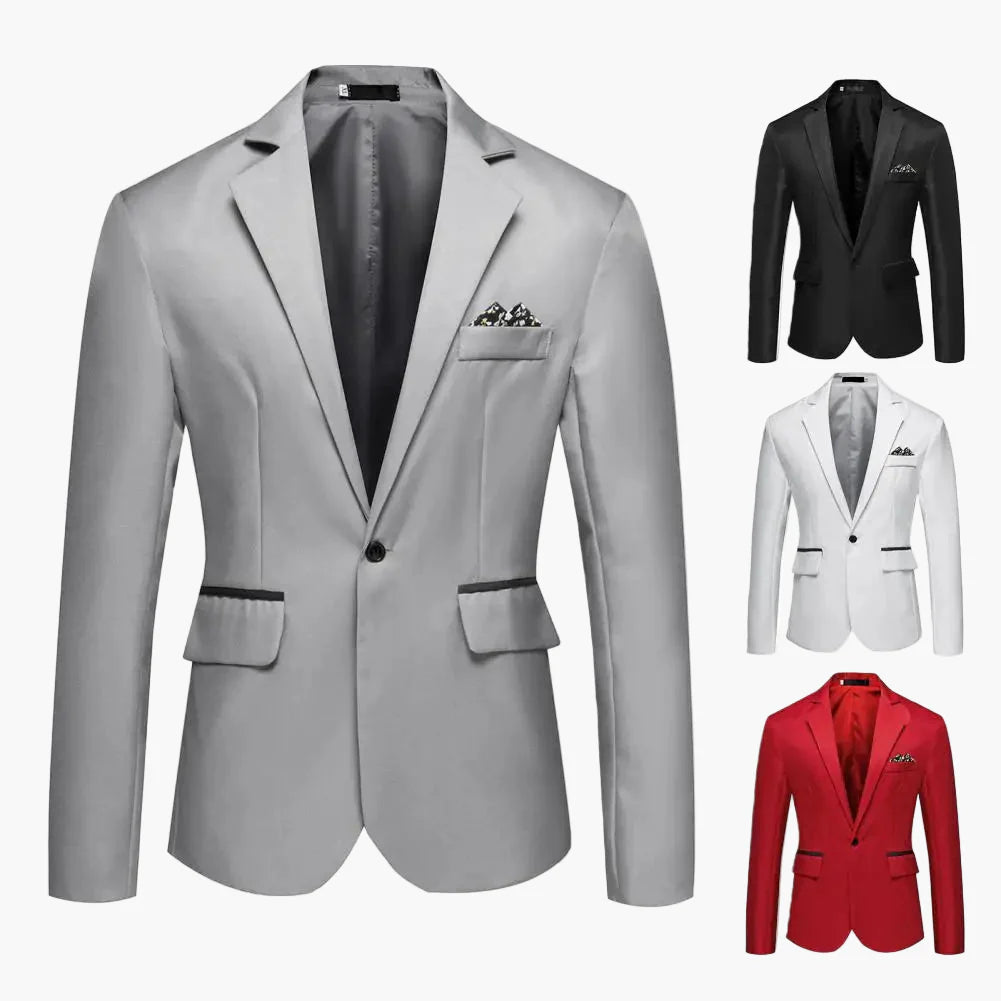 Men's blazer slim fit single-breasted blazer for business & festive occasions