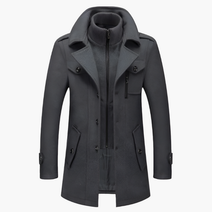 Men's Classic Winter Coat with Stand-up Collar – Elegant Business & Casual Coat